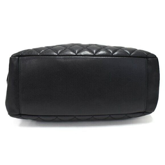 Authentic Chanel GST Caviar Grand Shopping Tote Quilted Shoulder Bag Black Chain - Picture 5 of 16